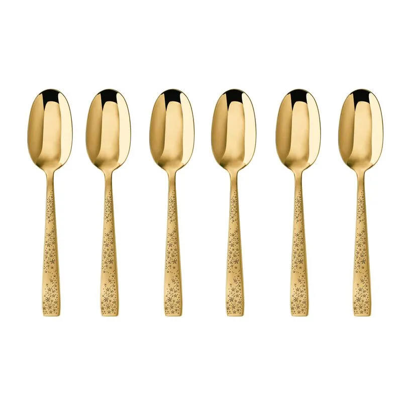 Limited Edition Christmas Comet Gold Flatware Set 6 Pieces Sambonet