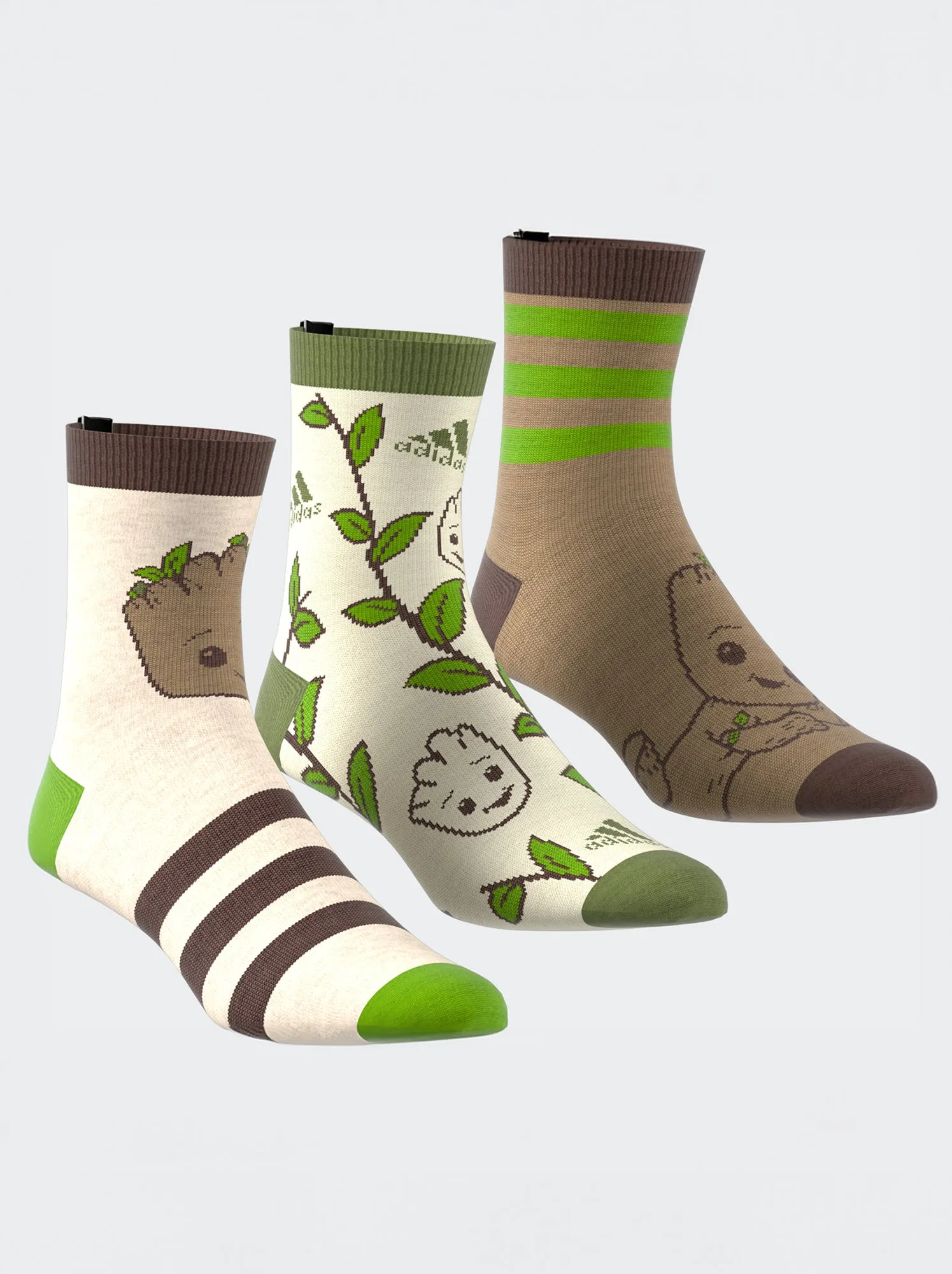 Set di 3 paia di calzini fantasia 'adidas' - BIANCO