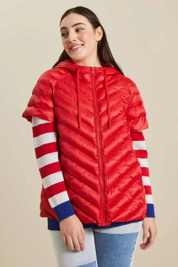 Short-sleeved padded jacket