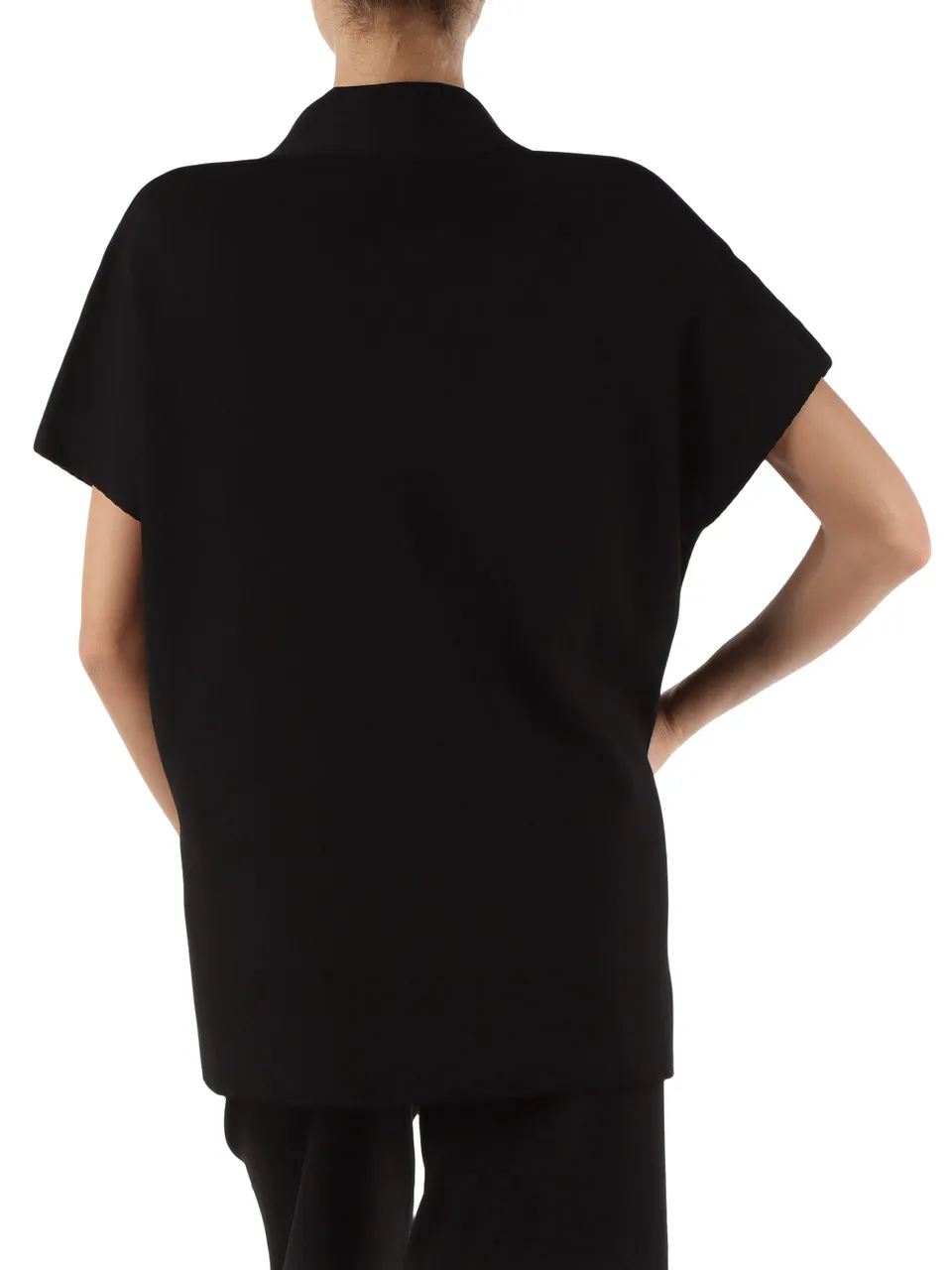 Short-sleeved viscose blend cardigan.
