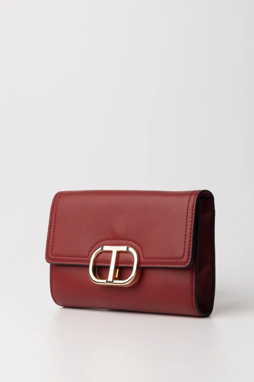 Small shoulder bag with fiery red logo flap