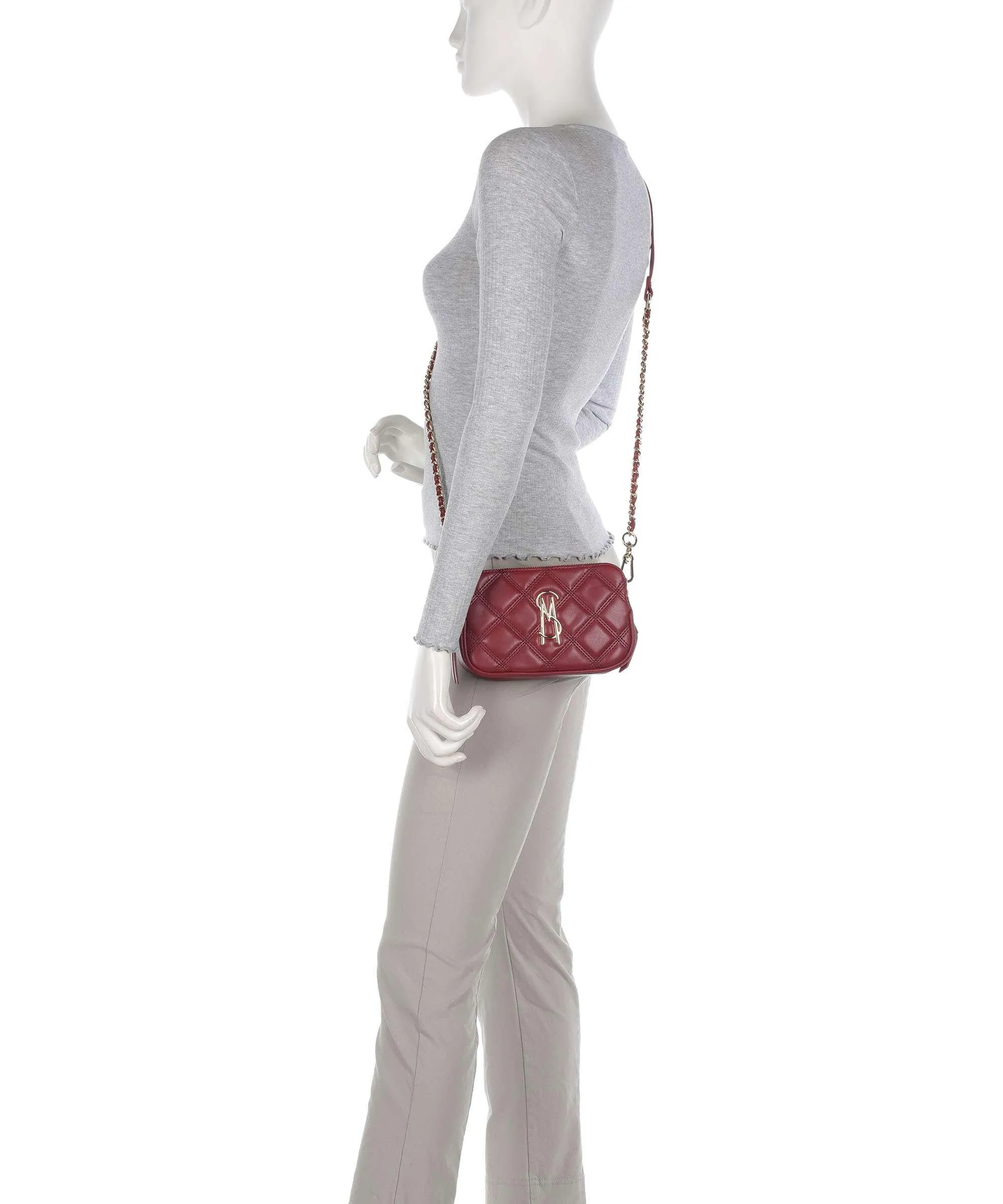Steve Madden BMARVIS Dark Red Synthetic Leather Crossbody Bag