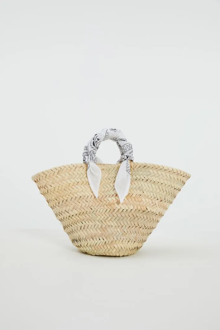 Straw bag with bandana