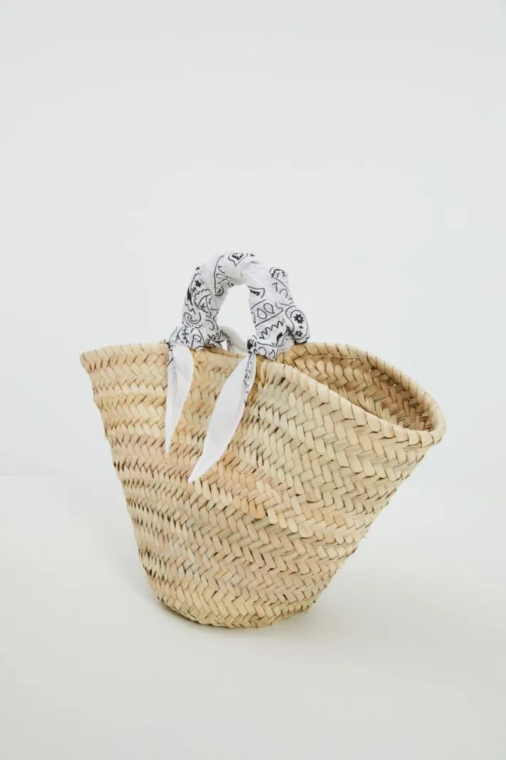 Straw bag with bandana