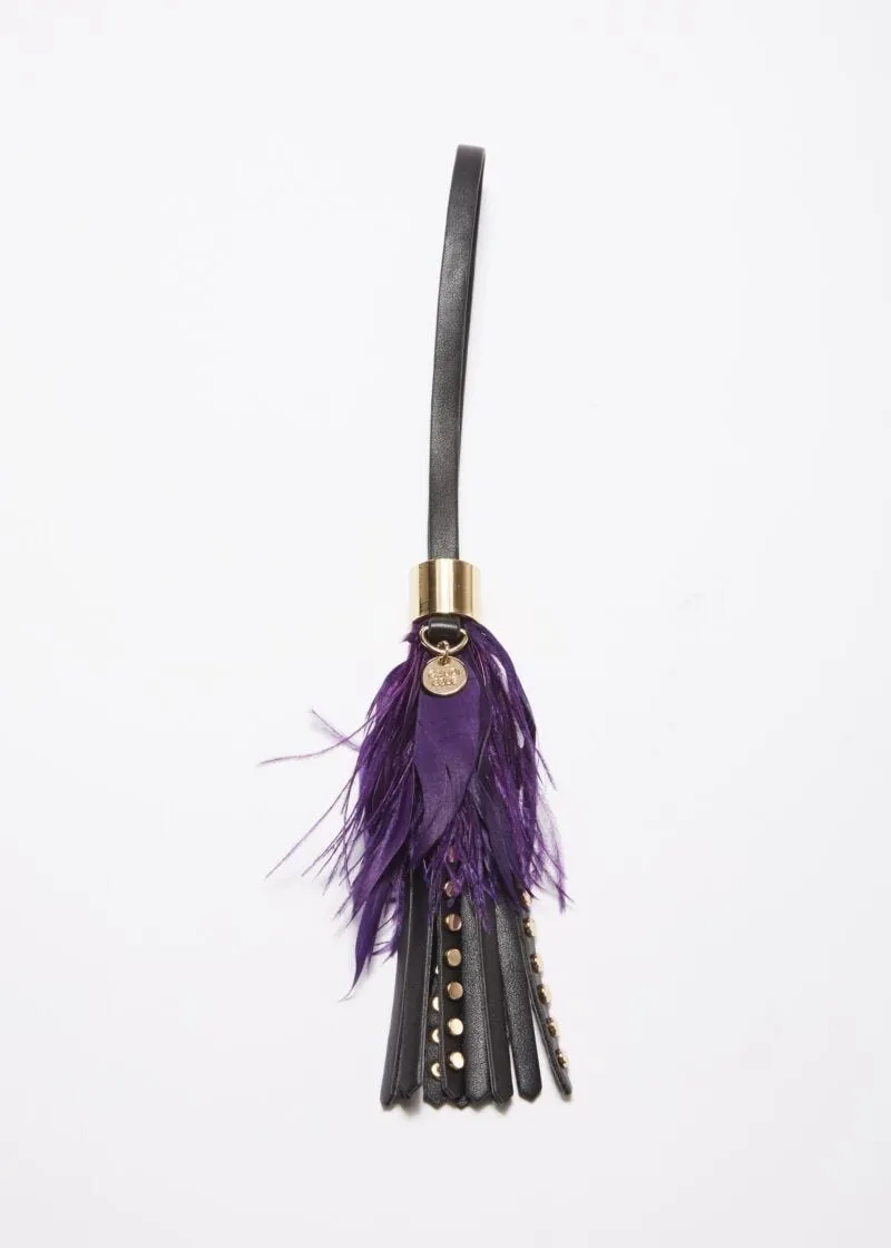 Studded and feathered keychain.