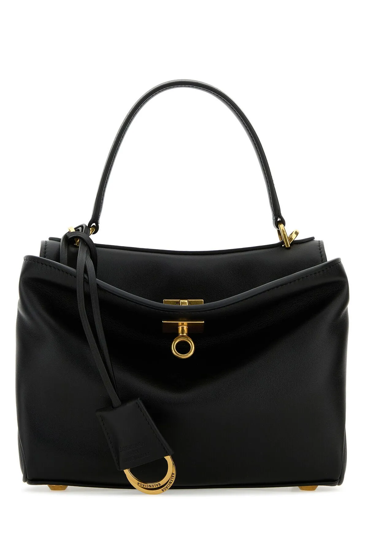 Stylish Black Leather Mini Rodeo Handbag