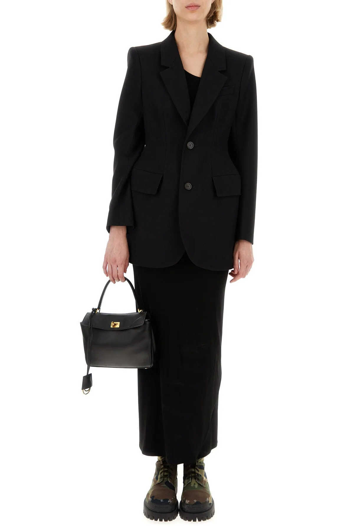 Stylish Black Leather Mini Rodeo Handbag