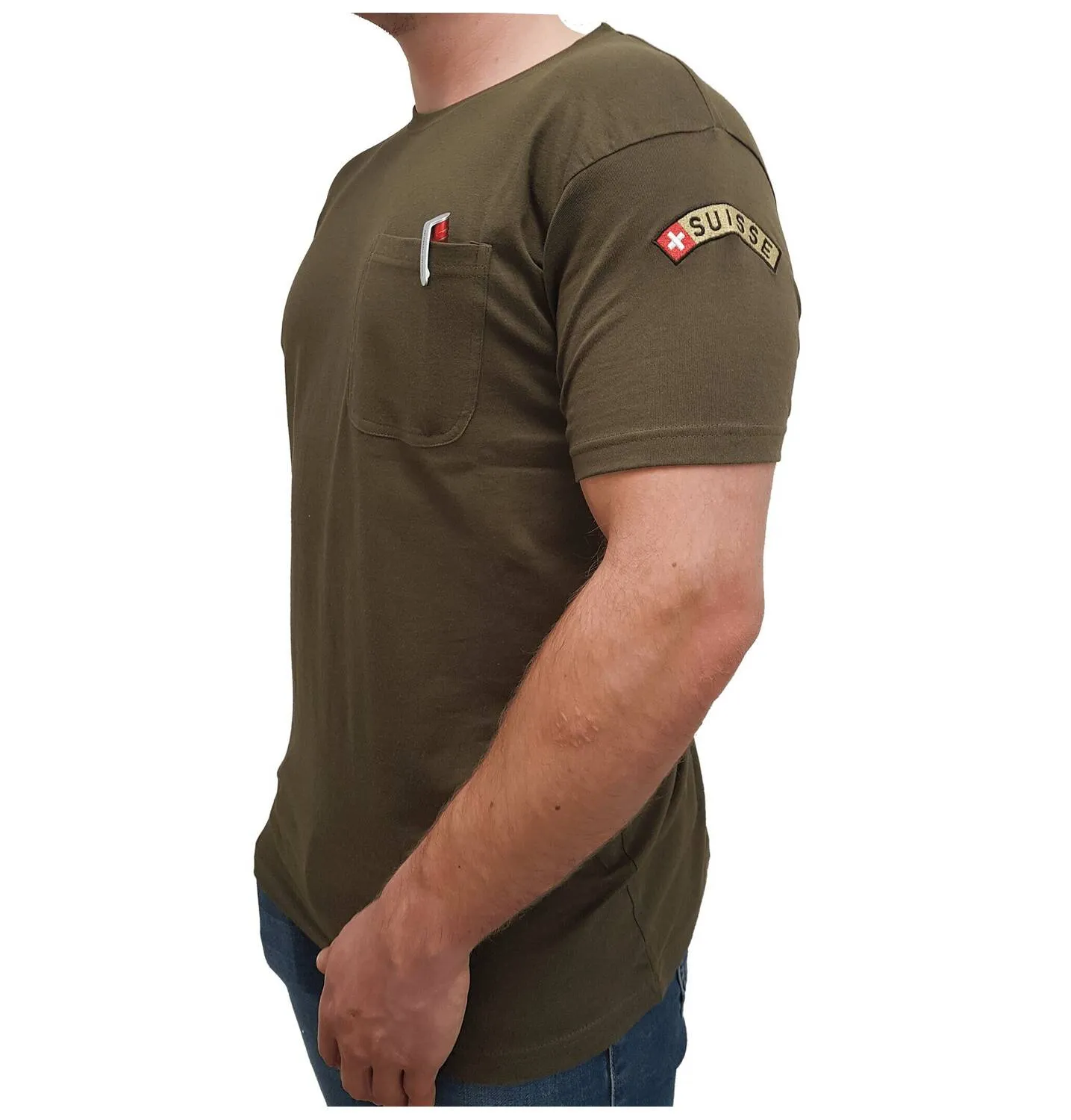 T-shirt con emblema e tasca sul petto
