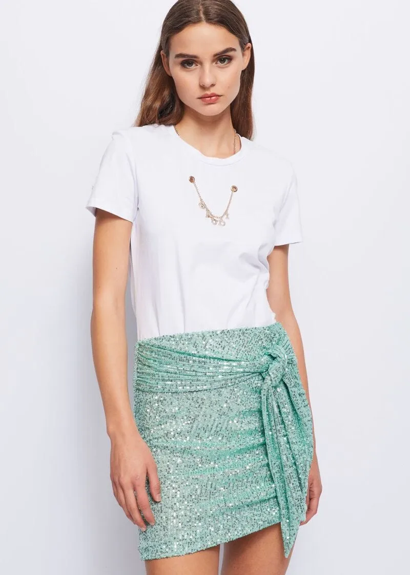 T-shirt con gioiello accessorio