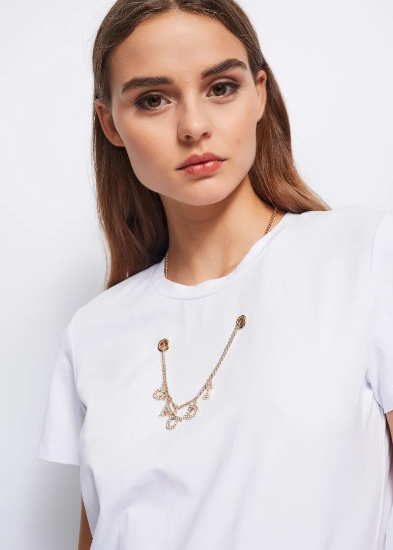 T-shirt con gioiello accessorio