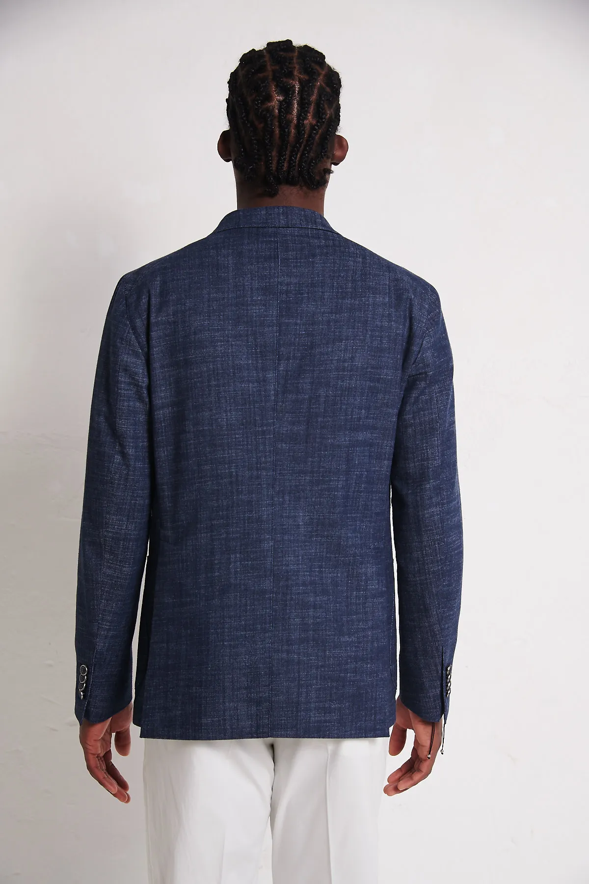 TAGLIATORE Giacca blu effetto denim monopetto