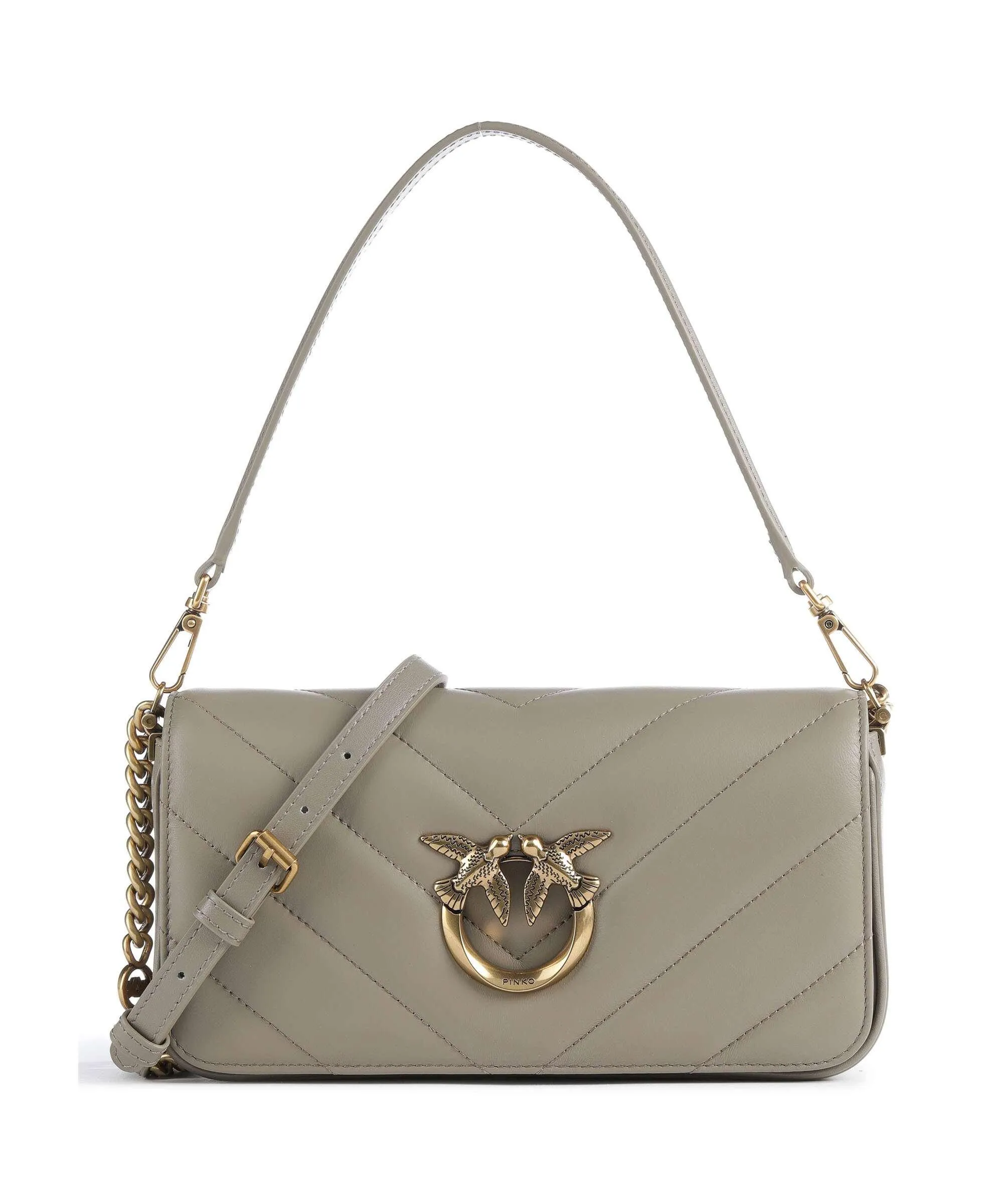 Taupe Shearling Shoulder Bag