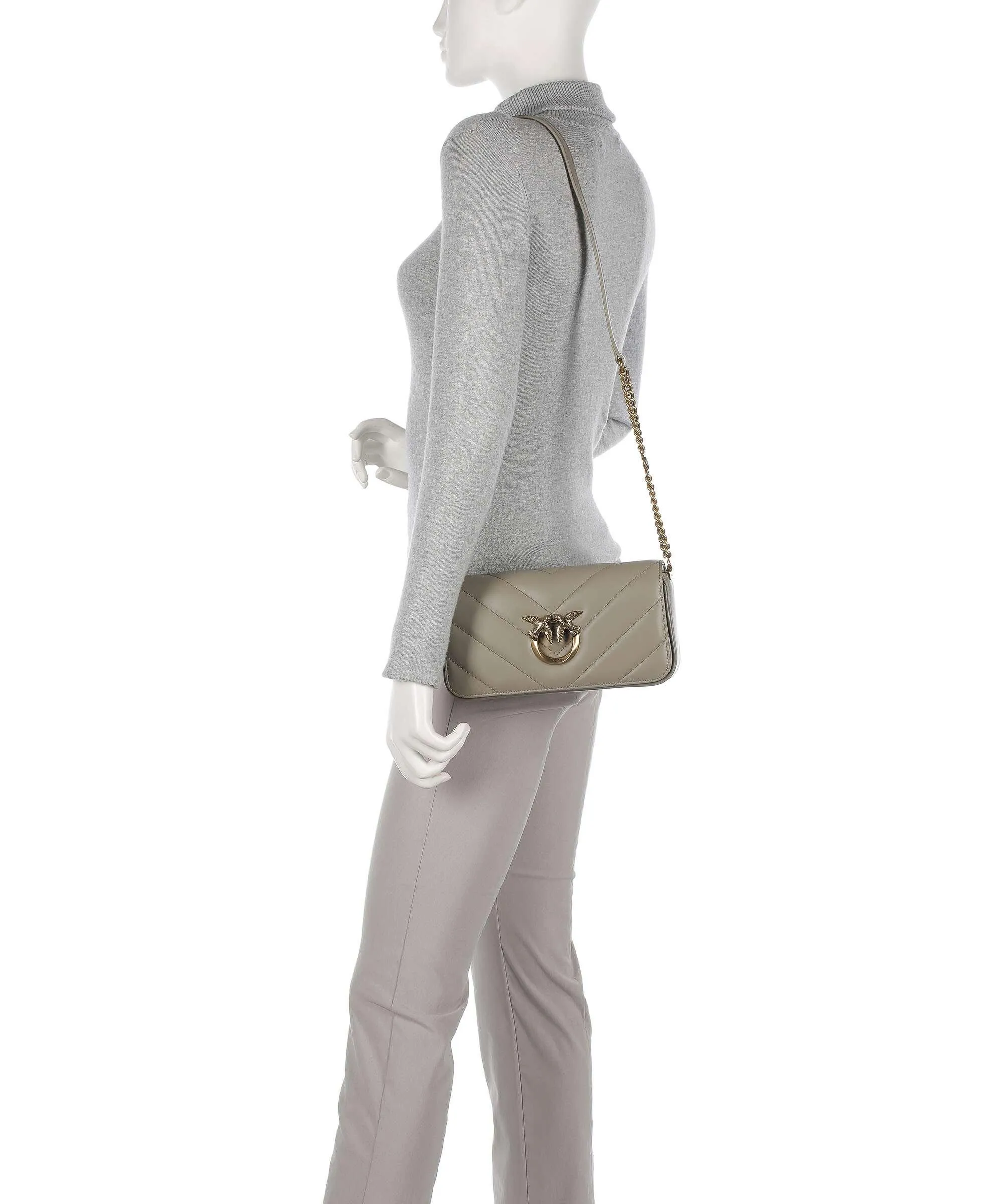 Taupe Shearling Shoulder Bag