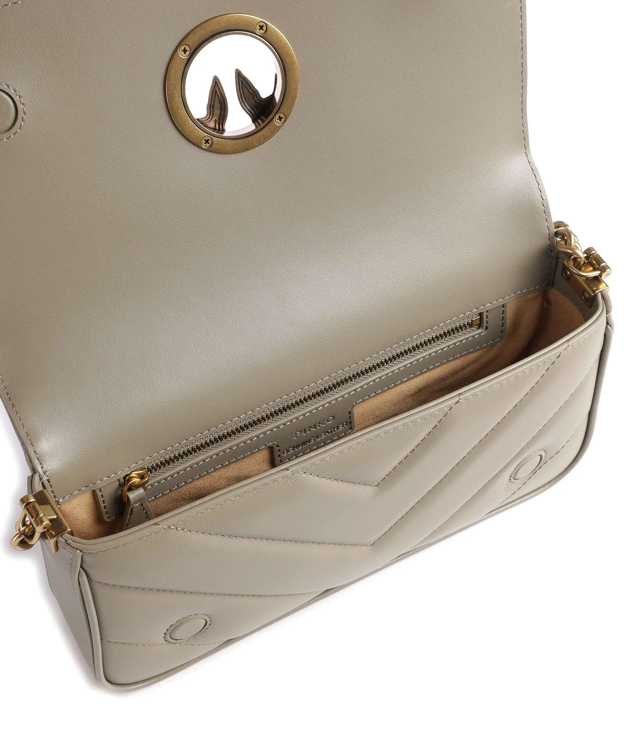 Taupe Shearling Shoulder Bag