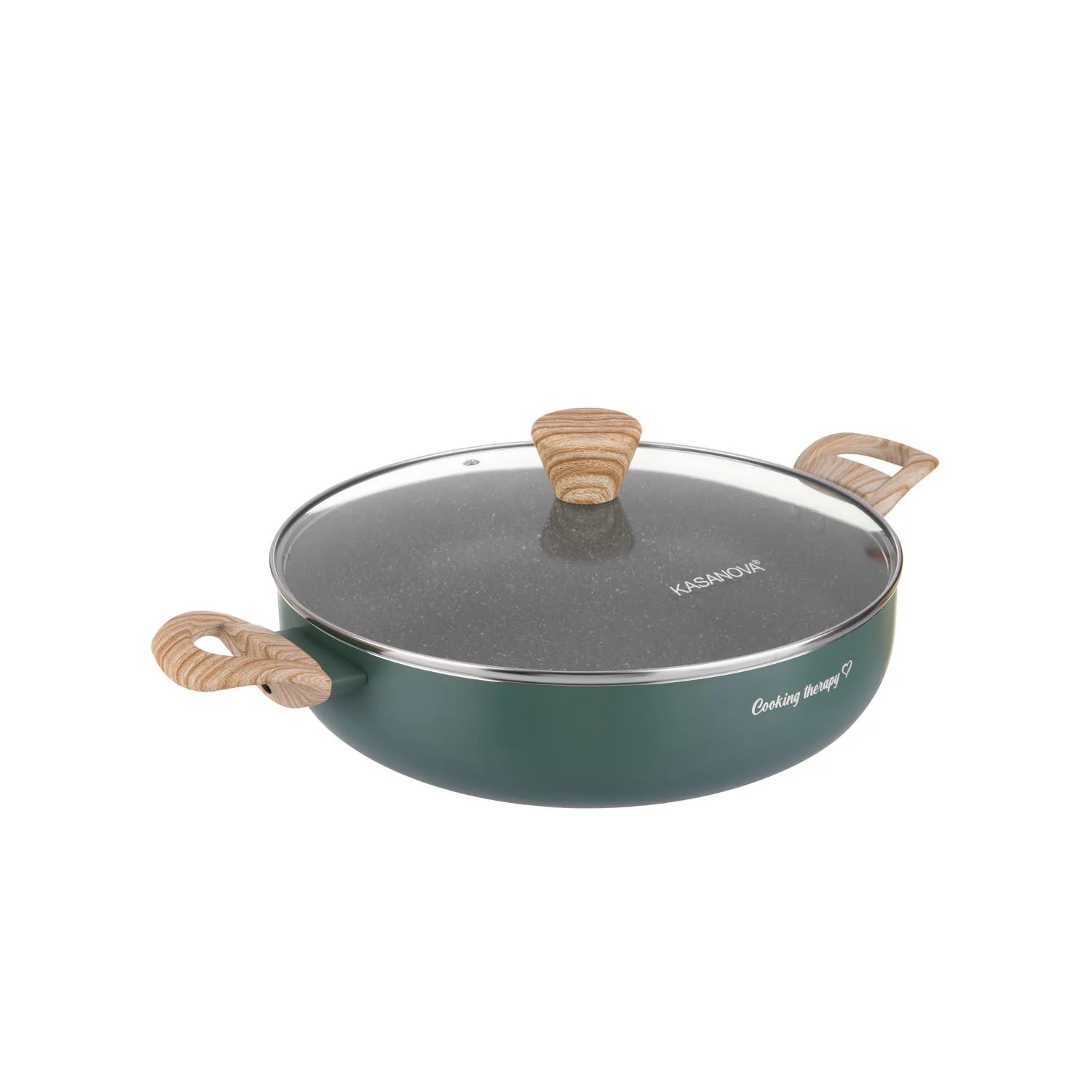 Tegame 28 cm - scritta Cooking Therapy con coperchio 
