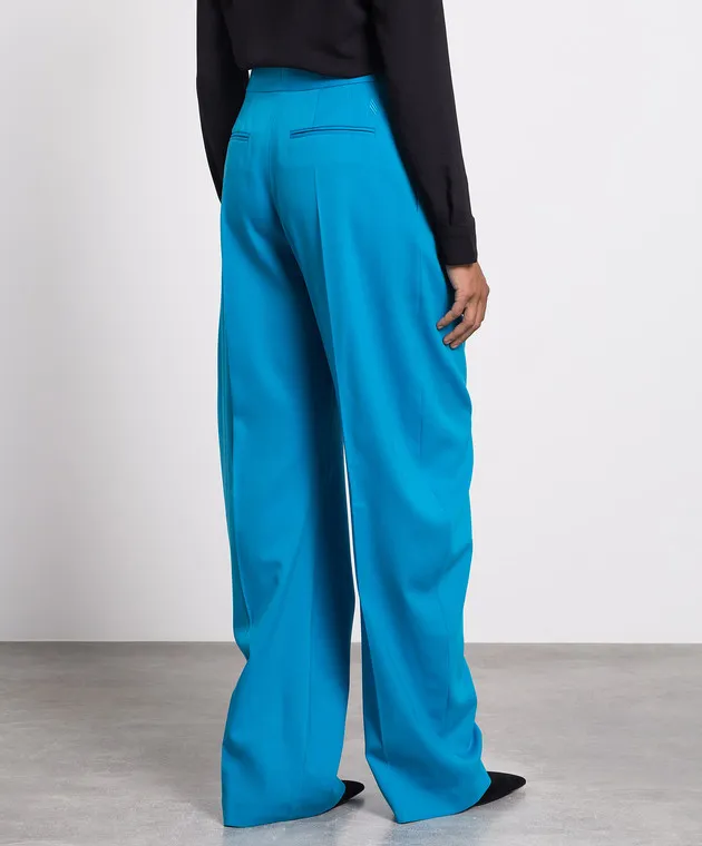 The Attico Pantaloni Gary in lana blu 237WCP102W041