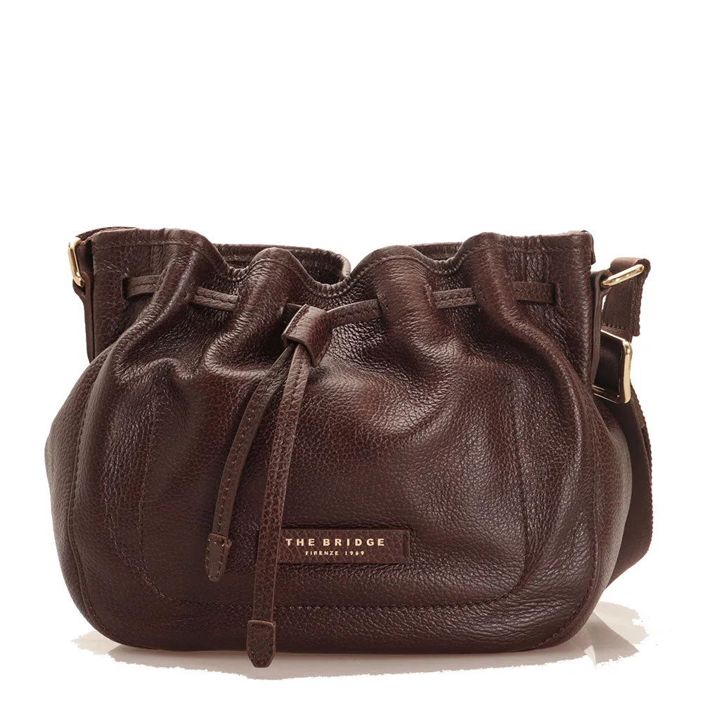 The Bridge Brown Leather Plume Soft Shoulder Bag for Women