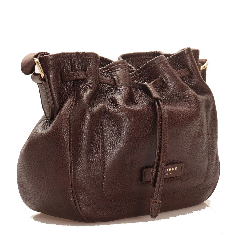 The Bridge Brown Leather Plume Soft Shoulder Bag for Women