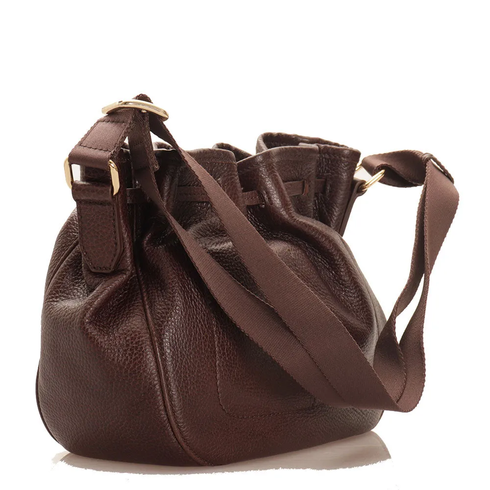 The Bridge Brown Leather Plume Soft Shoulder Bag for Women