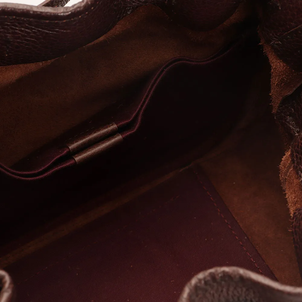 The Bridge Brown Leather Plume Soft Shoulder Bag for Women