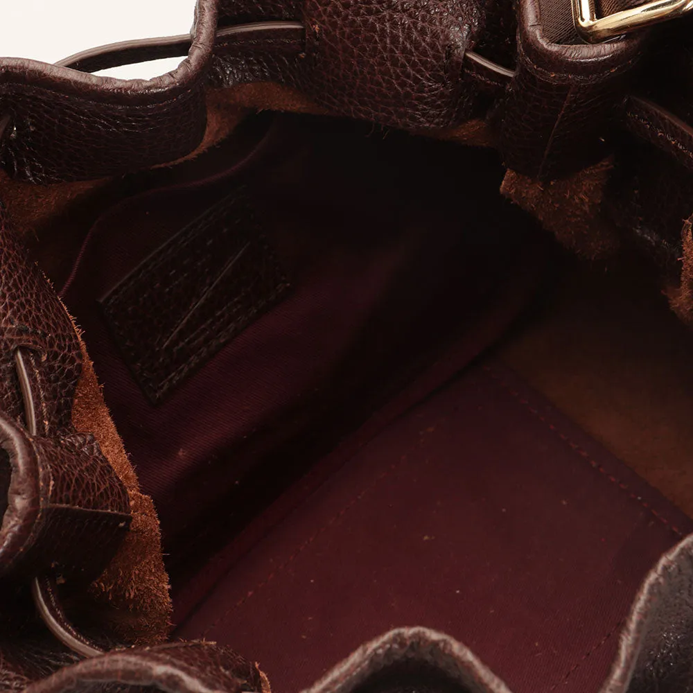 The Bridge Brown Leather Plume Soft Shoulder Bag for Women