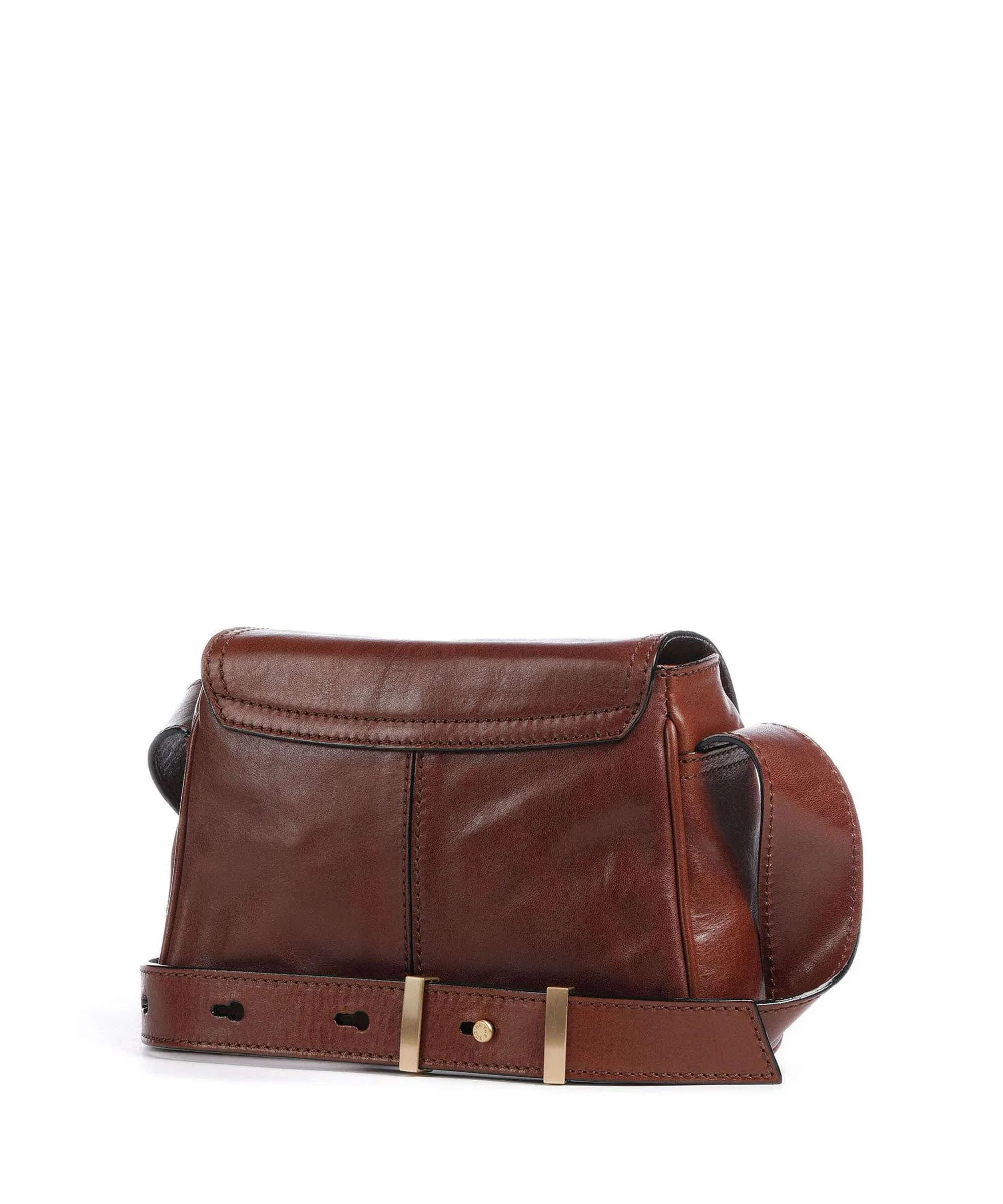 The Bridge Flora Brown Fine-Grained Cowhide Leather Crossbody Bag