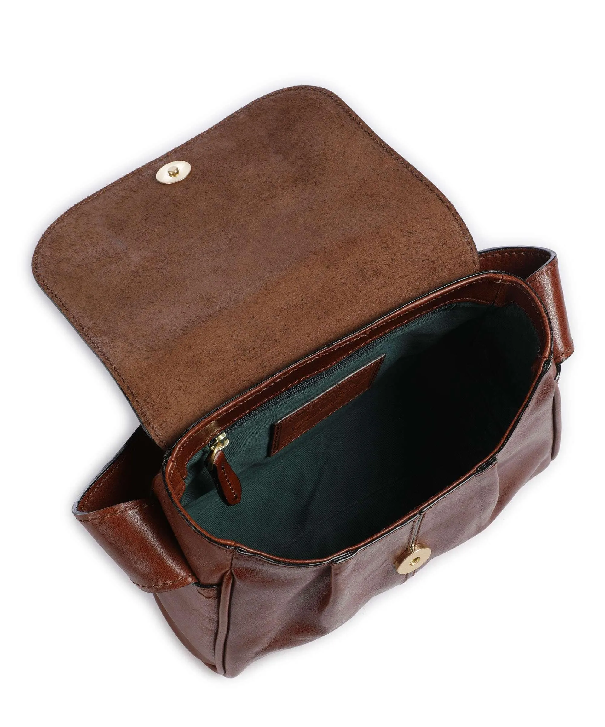 The Bridge Flora Brown Fine-Grained Cowhide Leather Crossbody Bag