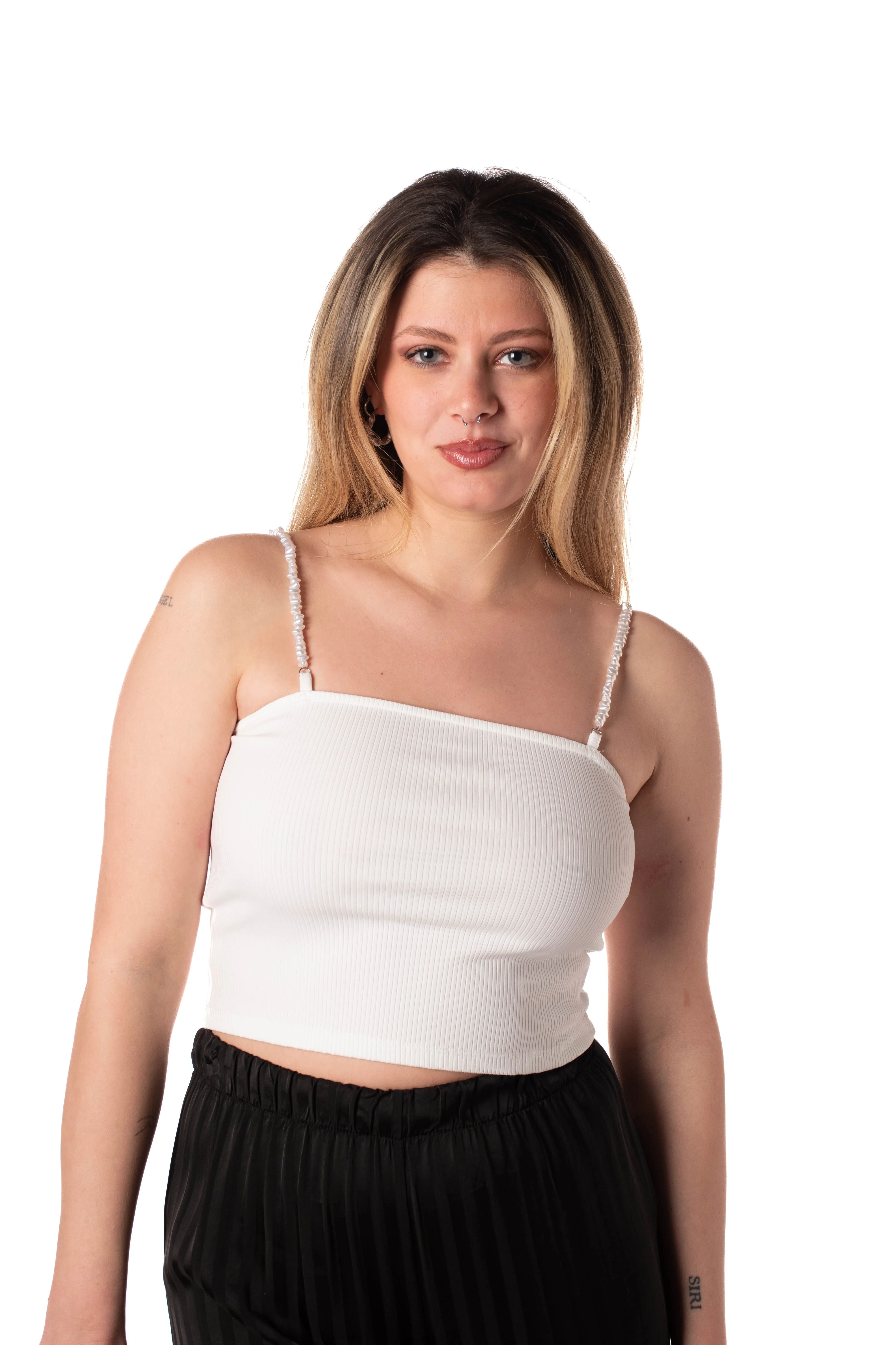 top perle donna bianco