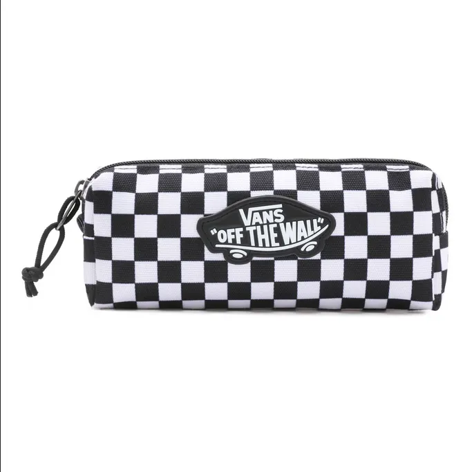 Vans pencil case, OTW Pencil Pouch Boys Classic VN0A3HMQHU01, checkerboard pattern, black and white.