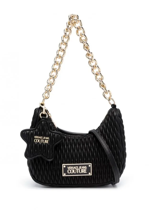 Versace Jeans Couture Borsa a spalla trapuntata con placca logo