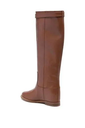 VIA ROMA 15 Knee-High Brown Leather Boots