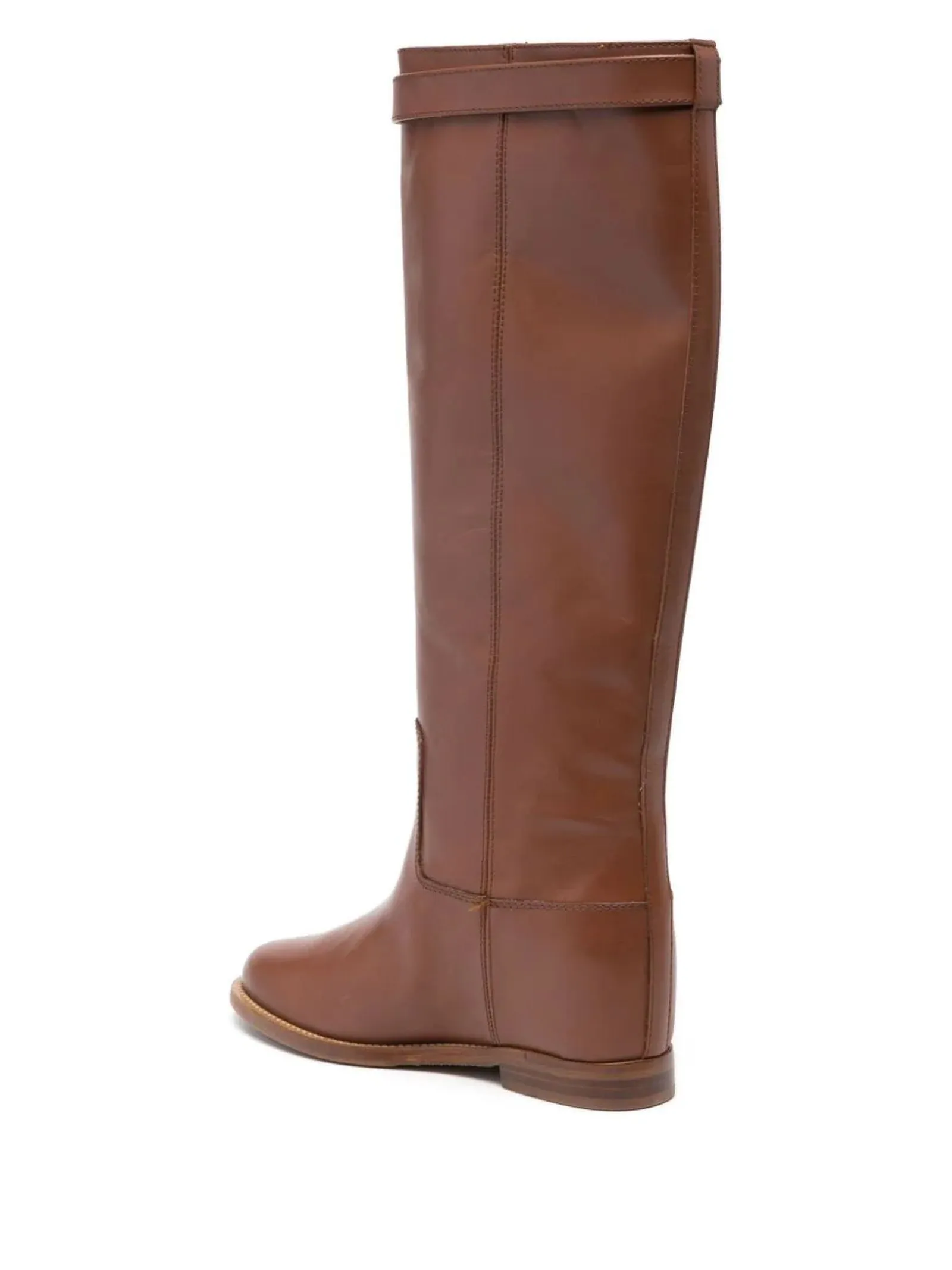 VIA ROMA 15 Knee-High Brown Leather Boots