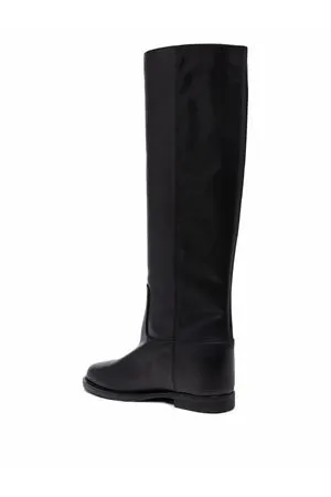 VIA ROMA 15 Knee-High Black Leather Boots