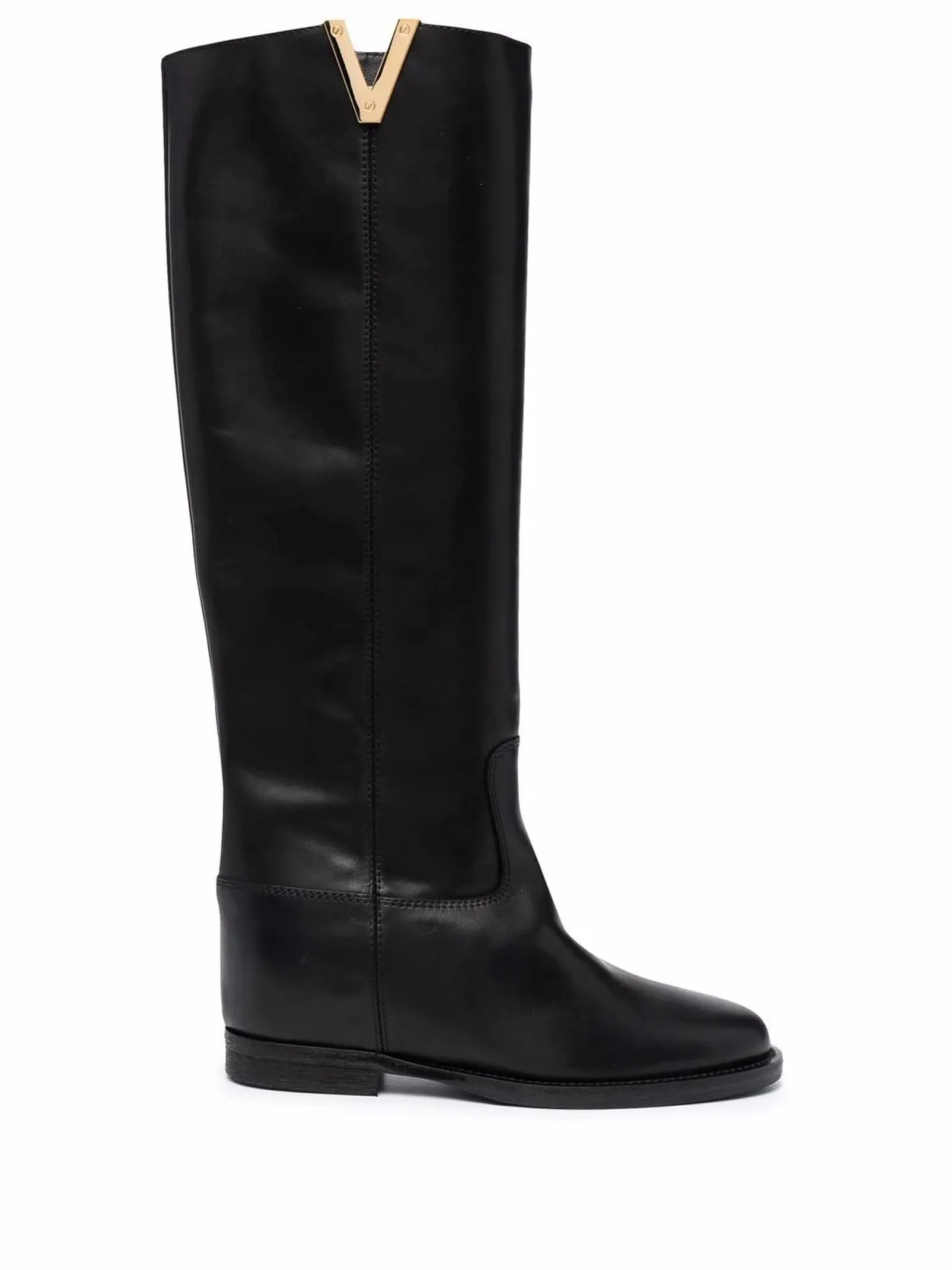 VIA ROMA 15 Knee-High Black Leather Boots