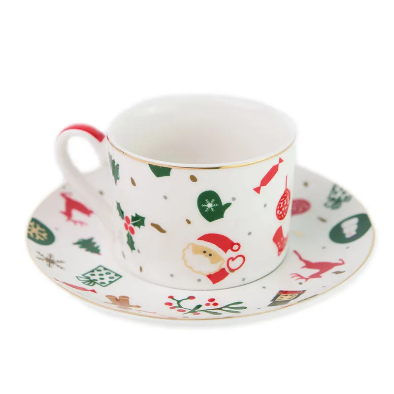 Villa Altachiara 4 teacups Christmas Fantasy new bone china.