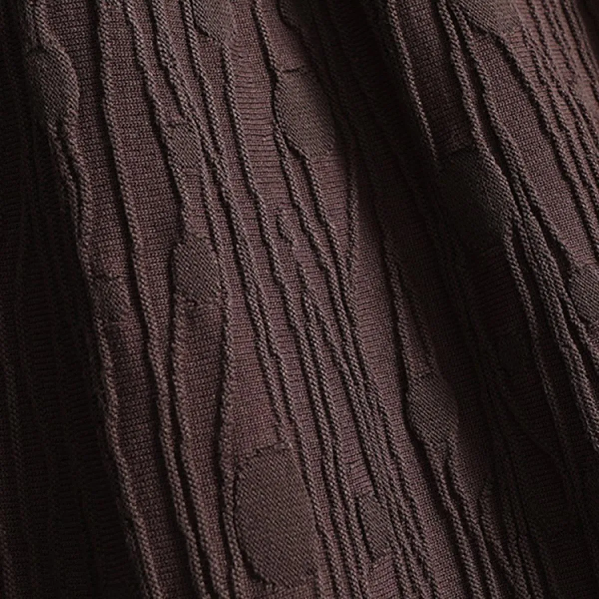 Vintage High Waist Anti-Wrinkle Swing A-Line Skirt - Long Knitted Bark Pattern Women's Skirt