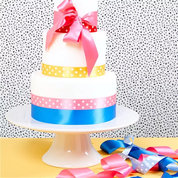 Volant per torta in raso blu 1m