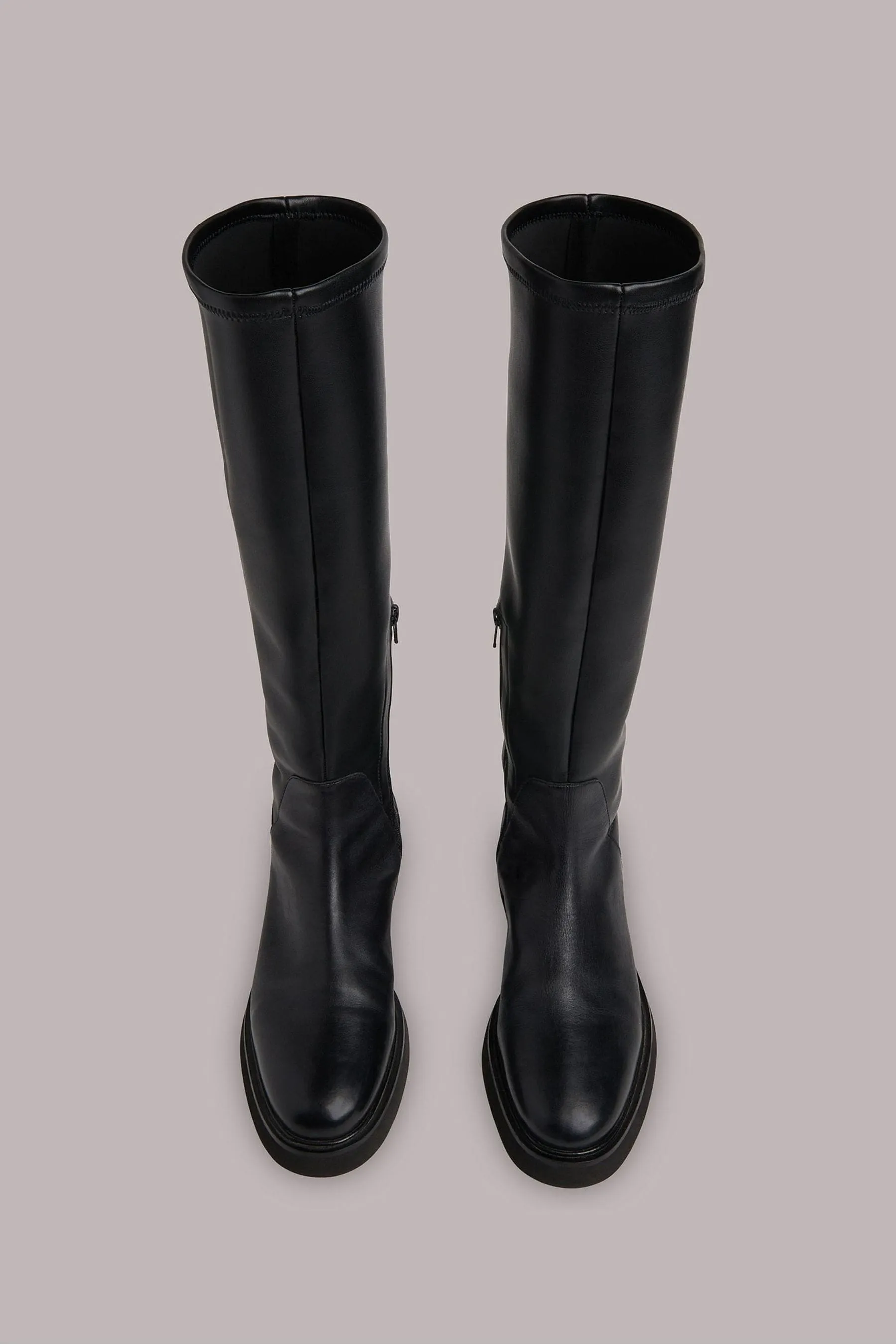 Whistles - Quin - Black Elasticized Knee-High Boots