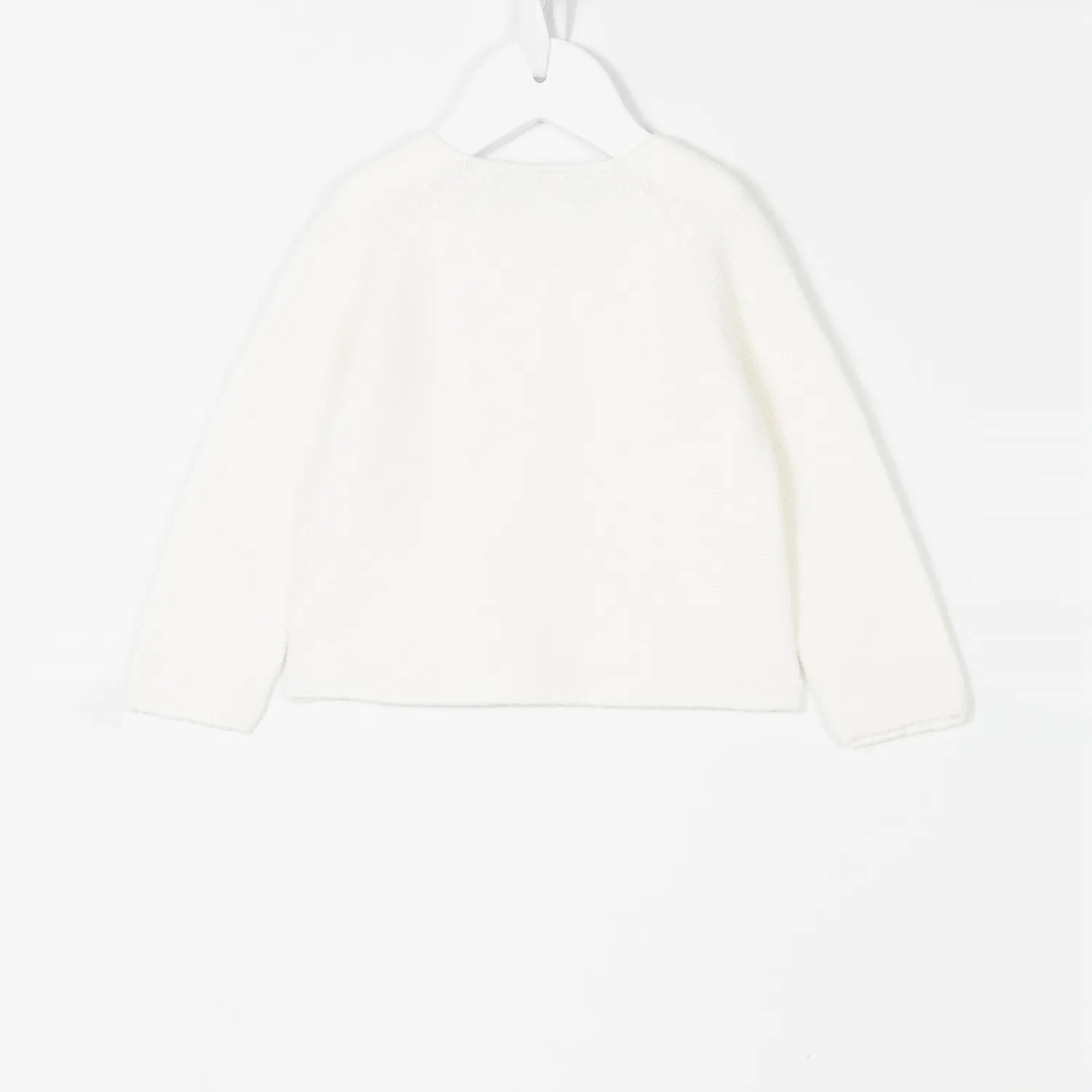 White Crewneck Cardigan