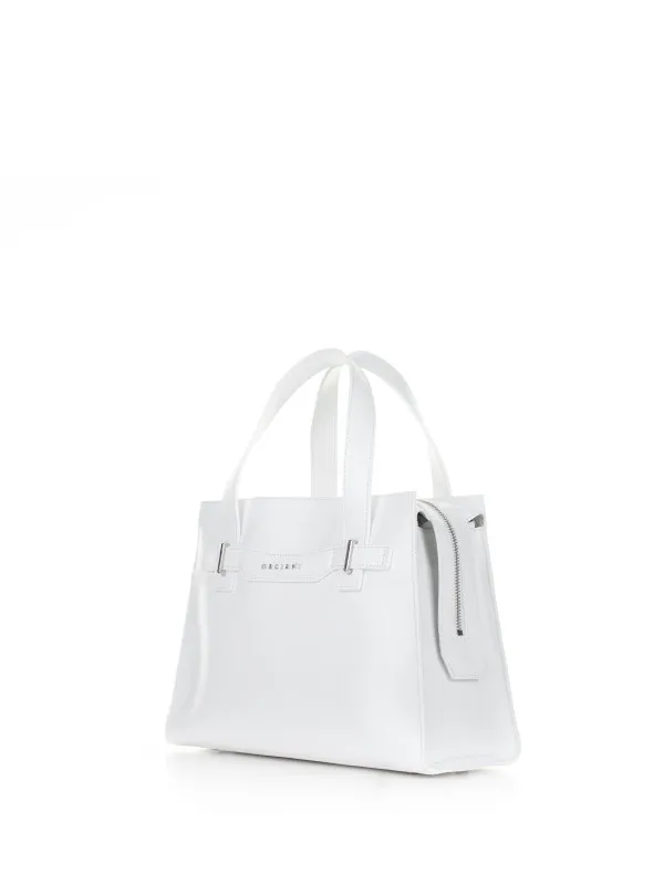 White Posh Medium Handbag with Shoulder Strap