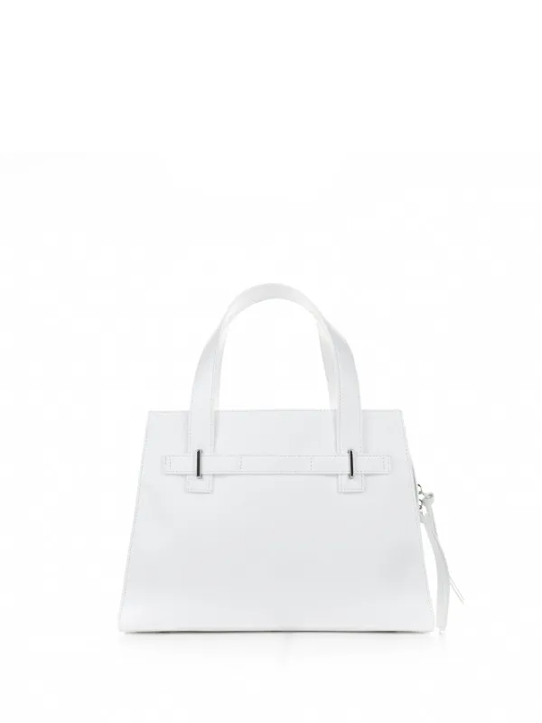 White Posh Medium Handbag with Shoulder Strap