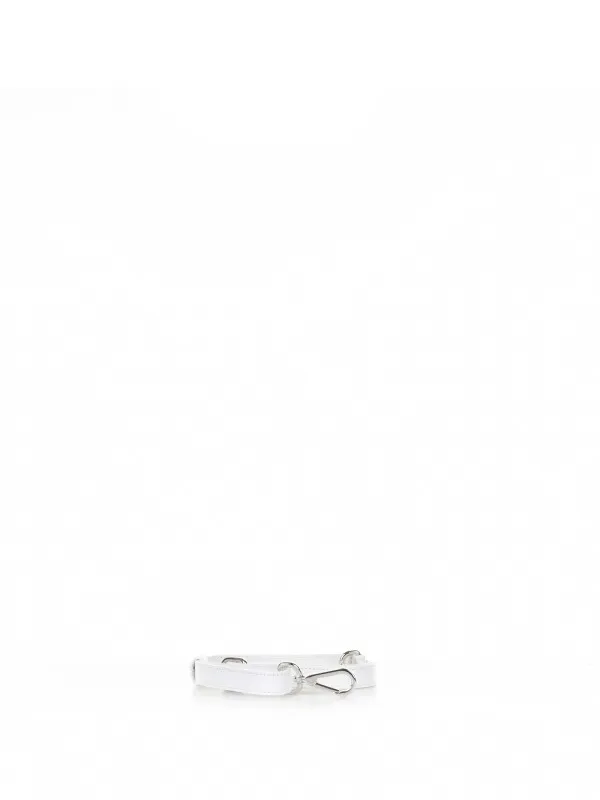 White Posh Medium Handbag with Shoulder Strap