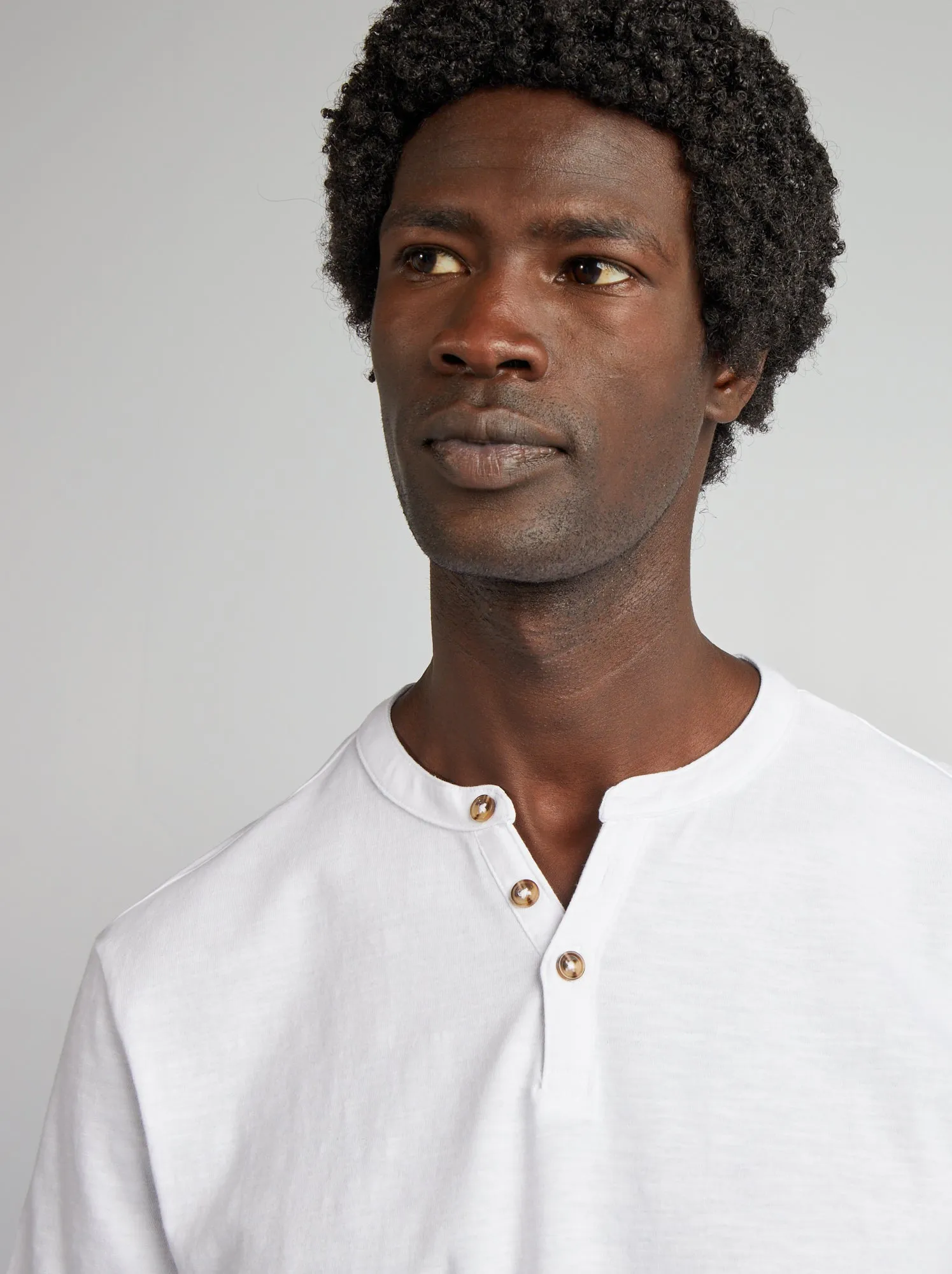 white solid color t-shirt with seraphine collar