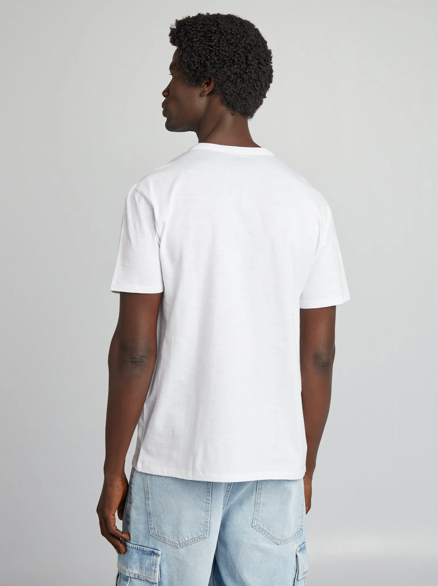 white solid color t-shirt with seraphine collar
