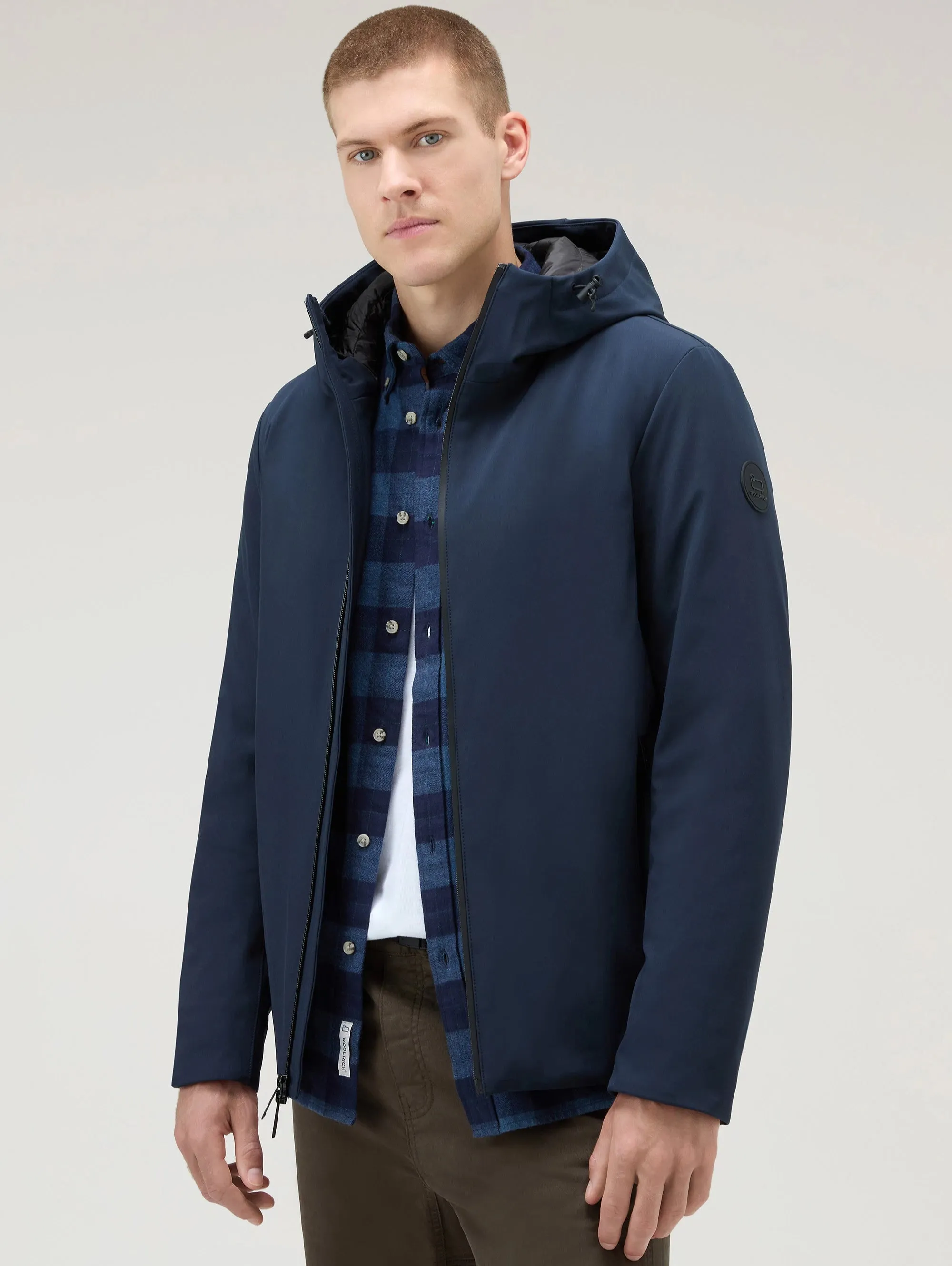 Windproof Jacket with Hood Pacific Blue.