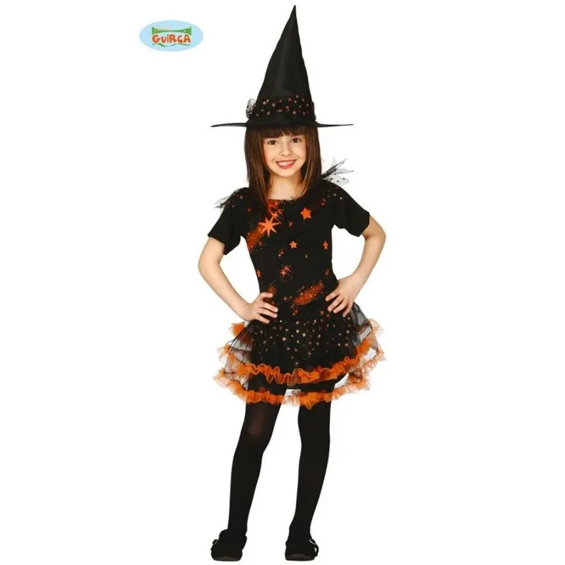 Witch Baby Costume 7/9 years Complete Dress and Hat for Halloween/Carnival Parties and various celebrations - 100% Polyester.