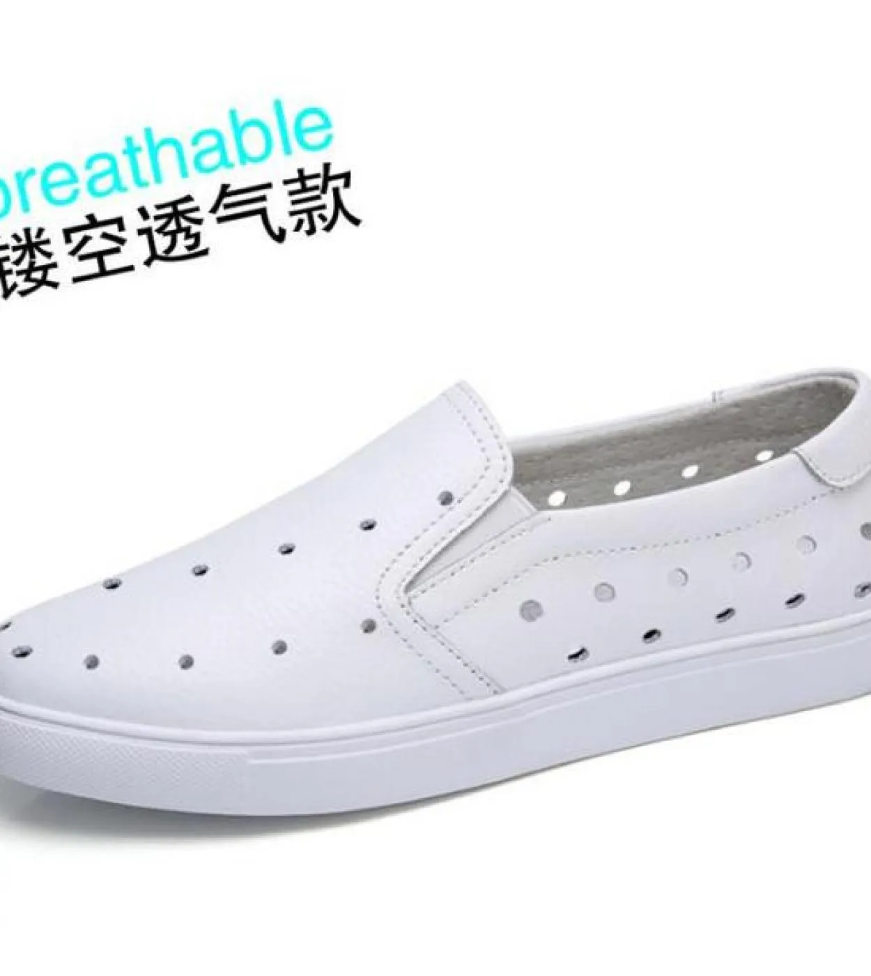 Women Ladies Female Girl Genuine Leather White Shoes Flats Platform Sneakers Slip On Soft Vulcanized Shoes Zqmf960 Flat