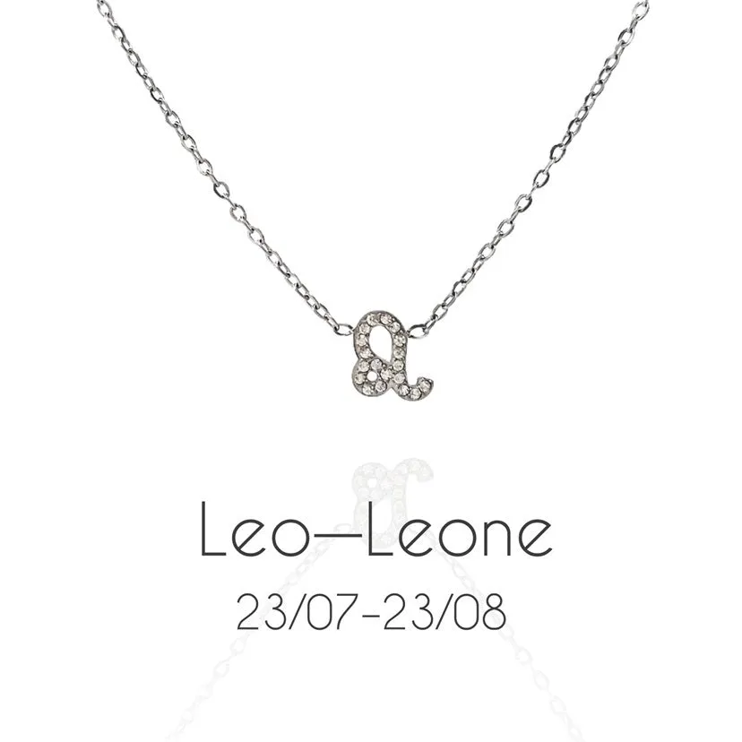 Women's Zodiac Sign Pendant Necklace with Chain and Rhinestone