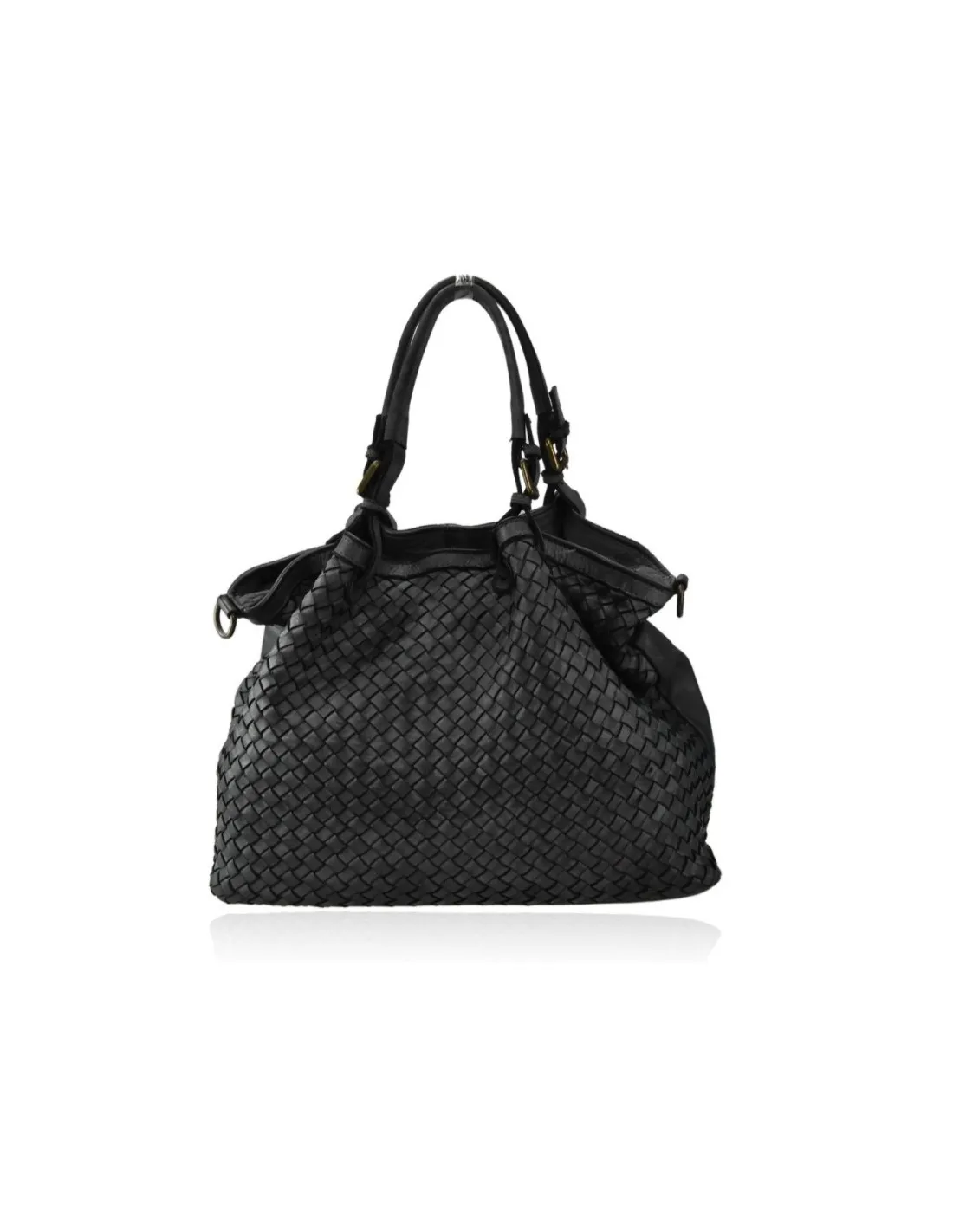 woven leather shoulder bag