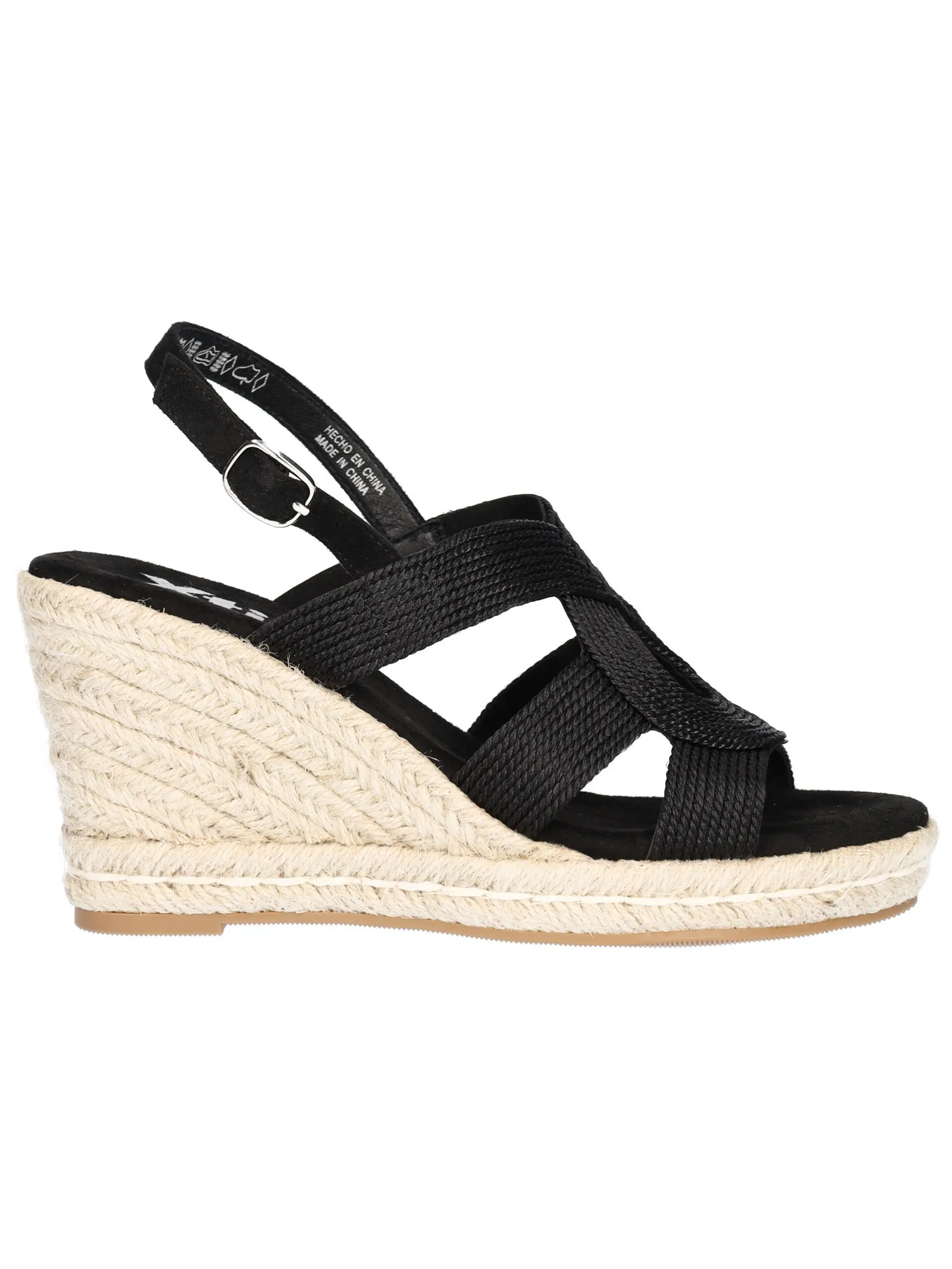 Xti Women's Vegan Wedge Sandals, Black